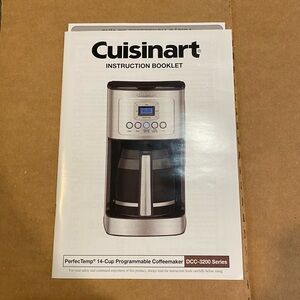 Cuisinart Instruction Booklet Perfect Temp 14 Cup Programmable Coffee Maker